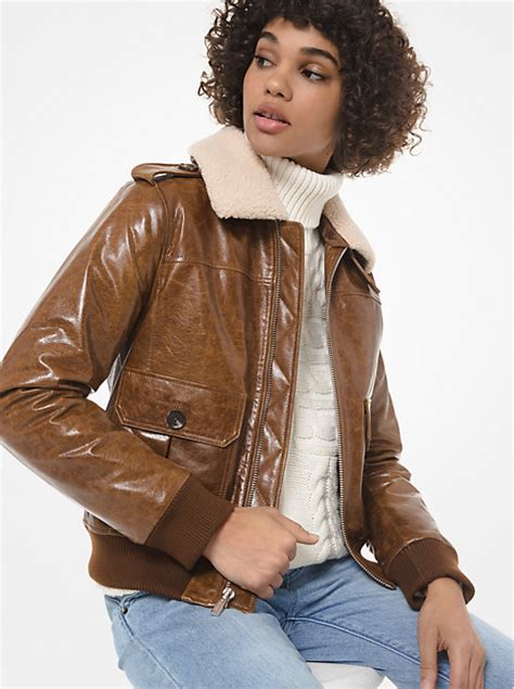 Crinkled Leather Moto Jacket 